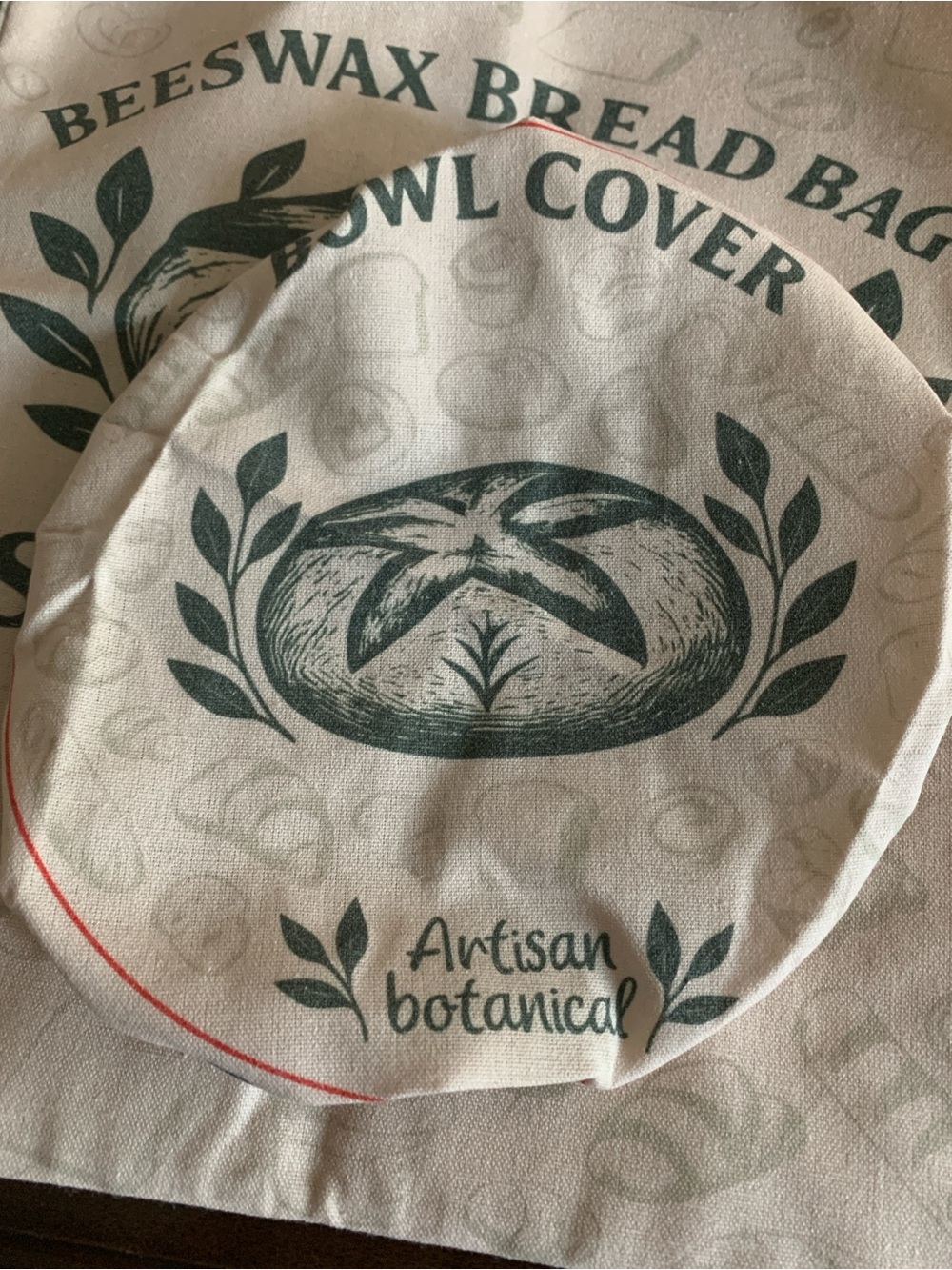 2 pack Organic Linen & Beeswax Large Sourdough Bread Bag & bowl cover NEW in Box - Picture 3 of 9
